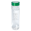 WB1503-600 ML. (20 FL. OZ.) SINGLE WALL BOROSILICATE GLASS BOTTLE-Clear Glass (bottle) Lime Green (lid)